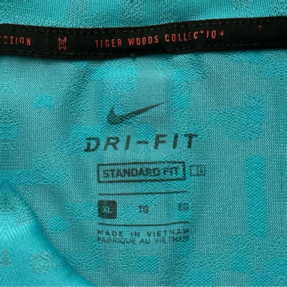 Nike Polo Shirt Mens Size XL Tiger Woods Collection ADV Golf Snap Button Green - Picture 5 of 7